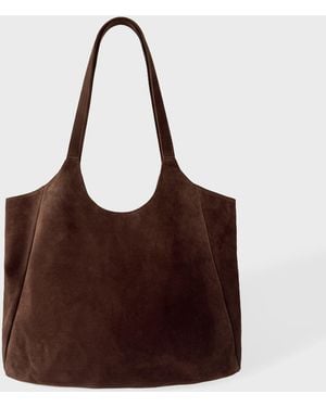 BO+TEE Suede Tote Bag - Brown