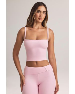 Oh Polly Modal Square-Neck Camisole Top - Pink
