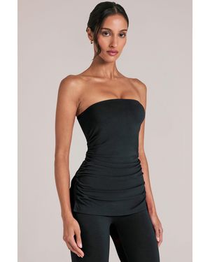 Oh Polly Bandeau Longline Top - Black
