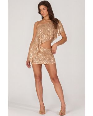 Oh Polly Embellished Micro Mini Skirt - Metallic