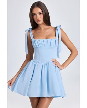 Oh Polly Draped Corset Mini Dress - Blue