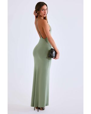 Oh Polly Modal Plunge Backless Maxi Dress - Green