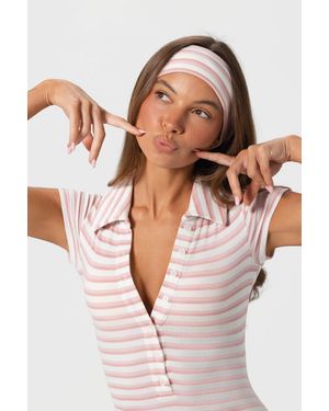 BO+TEE Ribbed Jersey Headband - Pink