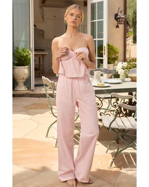 Oh Polly Wide-Leg Cotton-Poplin Trousers - Pink
