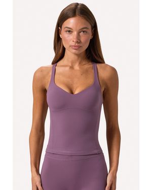 BO+TEE Soft Active Sweetheart-Neck Tank Top - Purple