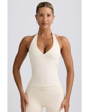 BO+TEE Halterneck Open-Back Tank Top - White