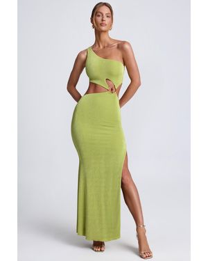 Oh Polly Hardware Detail One-Shoulder Maxi Dress - Green
