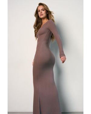 BO+TEE Buttercloud Long-Sleeve Maxi Dress - Brown