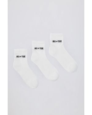 BO+TEE Ribbed Crew Sock Bundle - White