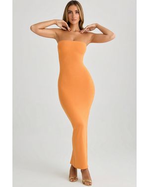 Oh Polly Modal Bandeau Bodycon Maxi Dress - Orange