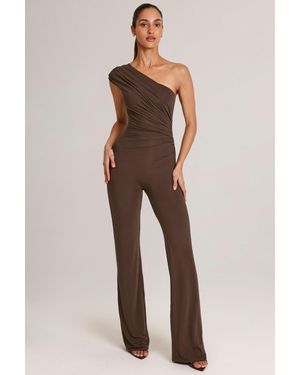 Oh Polly Modal One-Shoulder Jumpsuit - Brown