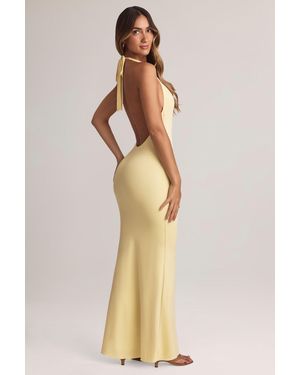Oh Polly Modal Halterneck Maxi Dress - Natural