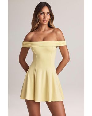 Oh Polly Modal Off-Shoulder A-Line Mini Dress - Yellow