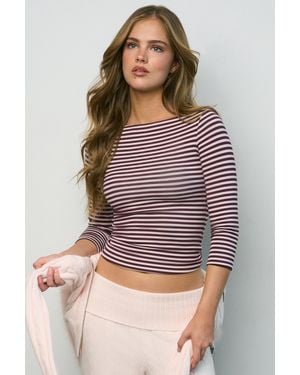 BO+TEE Buttercloud 3/4 Sleeve Top - Purple