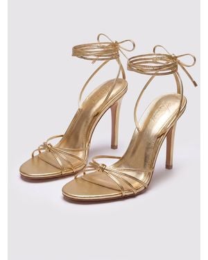 Oh Polly Lace-Up Heeled Sandal - Metallic