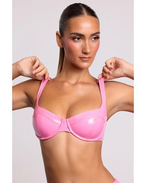 Oh Polly Vinyl Underwired Bralette - Pink
