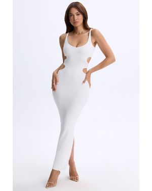Oh Polly Modal Plunge Cut-Out Maxi Dress - White