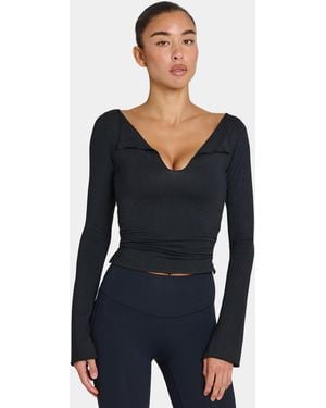 BO+TEE Buttercloud Long-Sleeve Top - Black