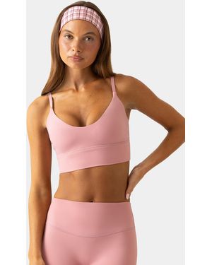 BO+TEE Soft Active Scoop-Neck Sports Bra - Pink