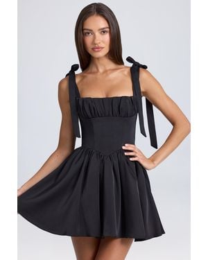 Oh Polly Draped Corset Mini Dress - Black