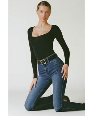Oh Polly Seamless Long-Sleeve Bodysuit - Black