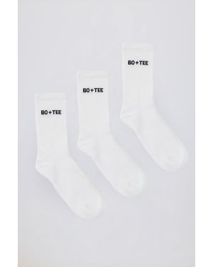 BO+TEE Ribbed Crew Sock Bundle - White