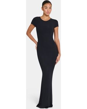 BO+TEE Buttercloud Cap Sleeve Maxi Dress - Black