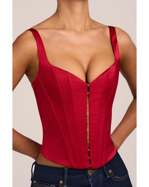Oh Polly Satin Corset Top - Red