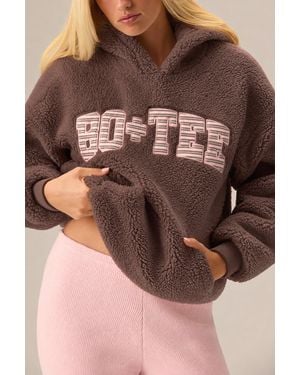 BO+TEE Teddy Fleece Hoodie - Brown