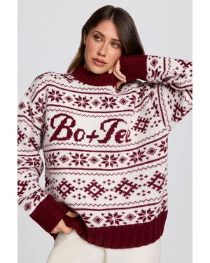 BO+TEE Jacquard-Knit Oversized Jumper - Red