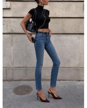 Oh Polly High-Rise Cropped Skinny Jeans - Blue