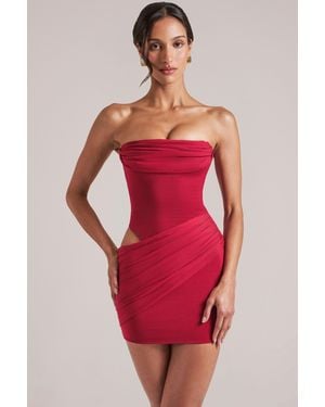 Oh Polly Bandeau Bodycon Mini Dress - Red