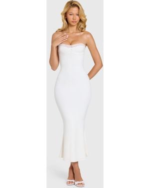 Oh Polly Modal Lace-Trim Midaxi Dress - White