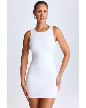Oh Polly Draped Open-Back Mini Dress - White