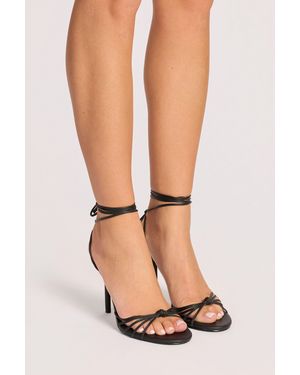 Oh Polly Lace-Up Heeled Sandal - Black