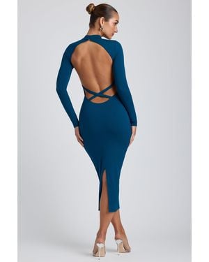 Oh Polly Modal Cross-Back Midaxi Dress - Blue