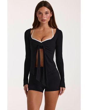 BO+TEE Buttercloud Tie-Front Top - Black