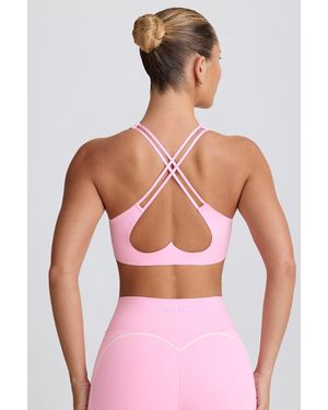 BO+TEE Soft Active V-Neck Sports Bra - Pink