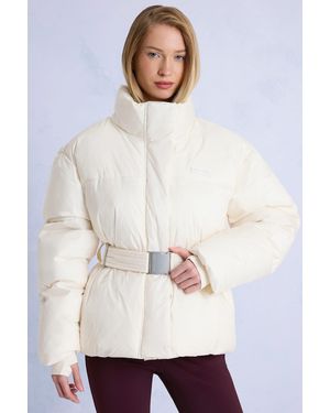 BO+TEE Waterproof Belted Oversized Ski Jacket - White