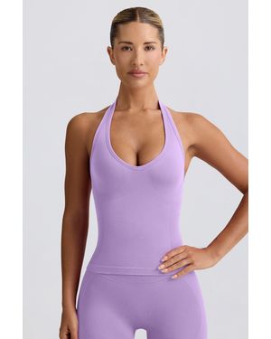 BO+TEE Define Luxe Halterneck Tank Top - Purple