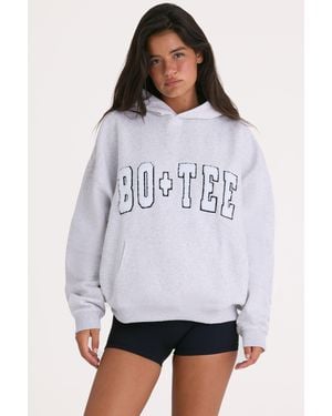 BO+TEE Soft Cotton Jersey Oversized Hoodie - Grey