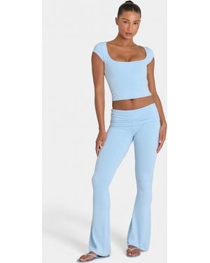 BO+TEE Buttercloud Flared Leggings - Blue