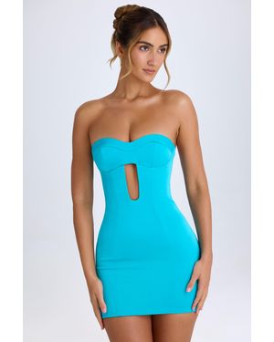 Oh Polly Cut-Out Bandeau Bodycon Mini Dress - Blue