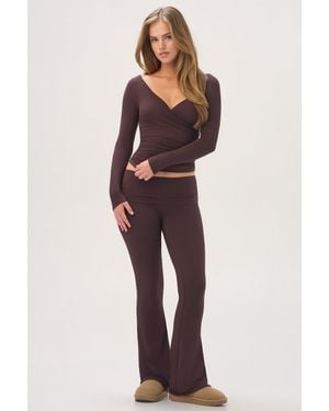 BO+TEE Buttercloud Flared Leggings - Brown