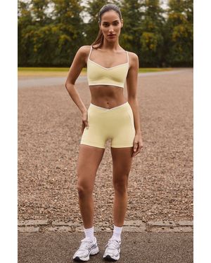 BO+TEE Soft Active Wrapover Contrast Mini Shorts - Yellow