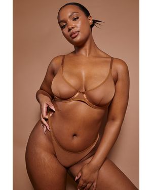 Oh Polly Soft Mesh Single Layer Underwired Bra - Natural