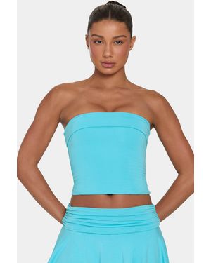BO+TEE Buttercloud Slouchy Off-Shoulder Top - Blue