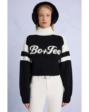 BO+TEE Knit Logo Cropped Jumper - Black