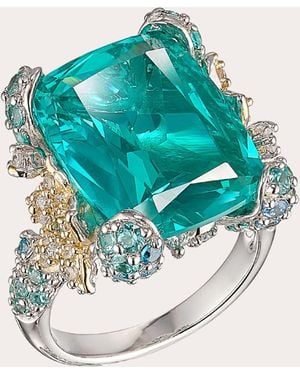 Anabela Chan Diamond & Paraiba Tourmaline Ocean Ring - Blue