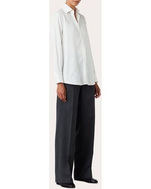With Nothing Underneath The Boyfriend Tencel Shirt - White